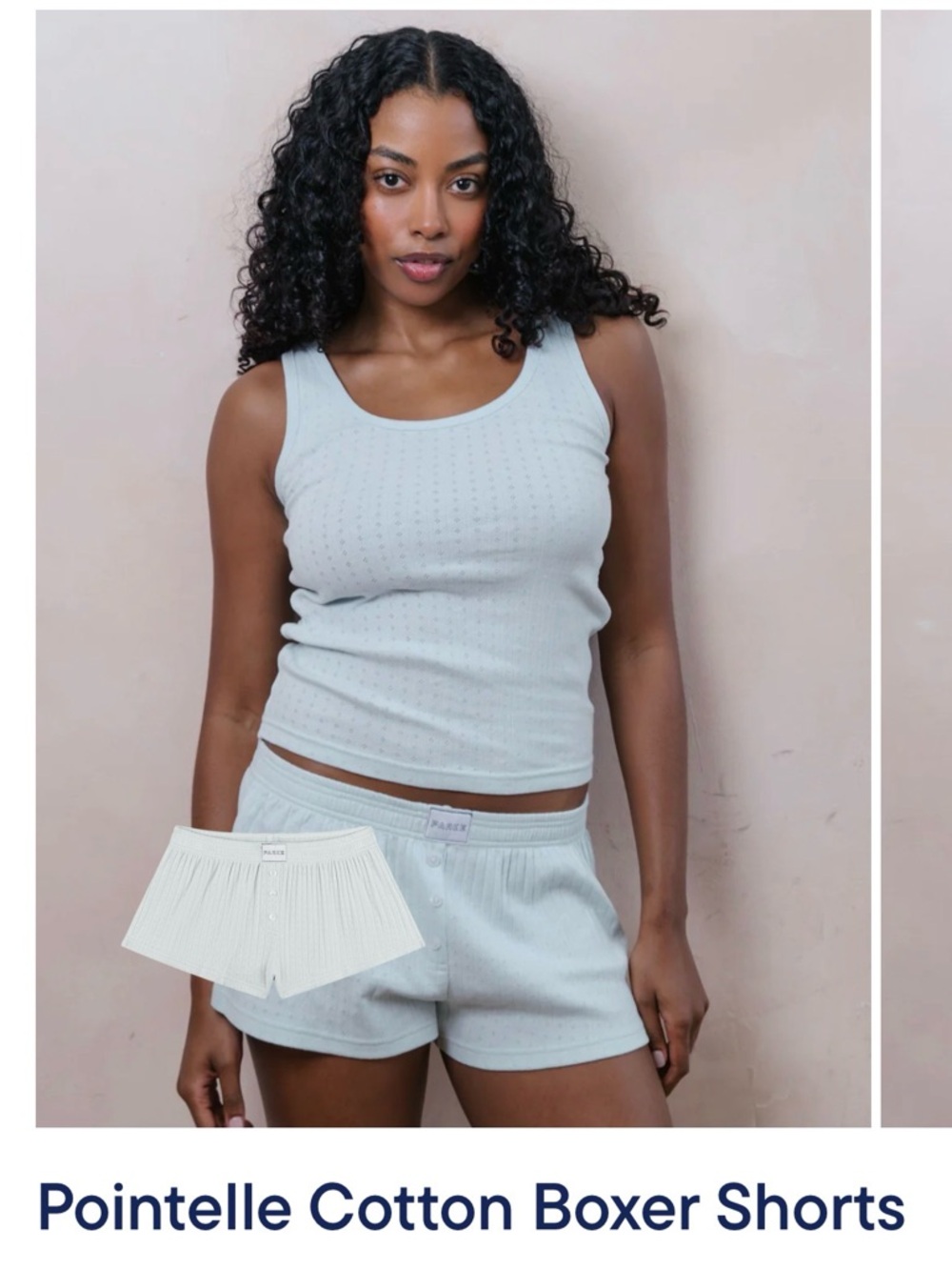 PARKE Pale Blue Pointelle Bridal Set S